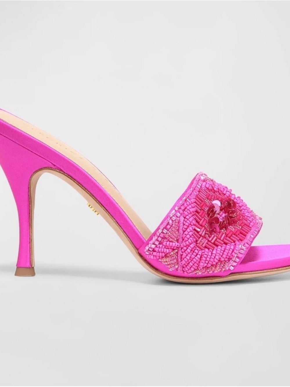Veronica Beard Hot Pink Beaded Slide Heel